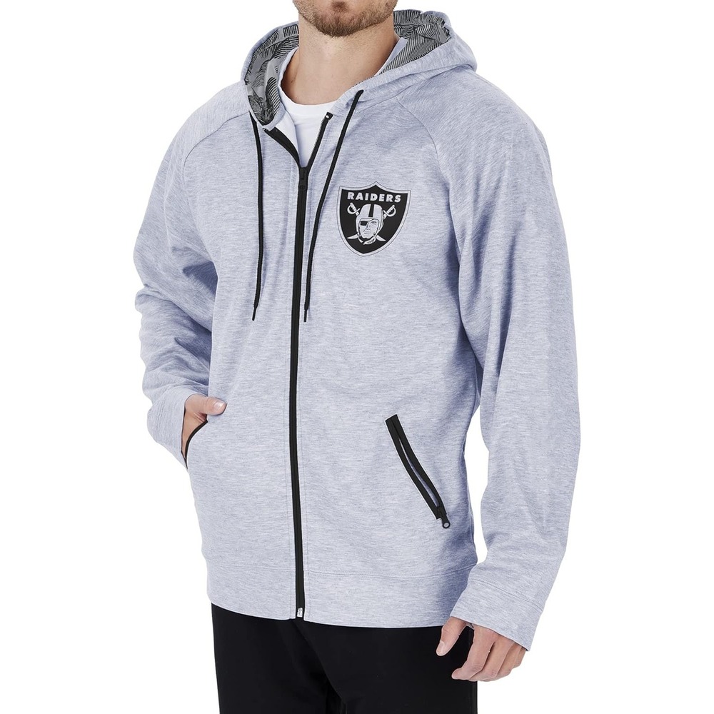 Zubaz Raiders Full Zip Hoodie NFL Football‎ Lightweight Jacket Men's Small